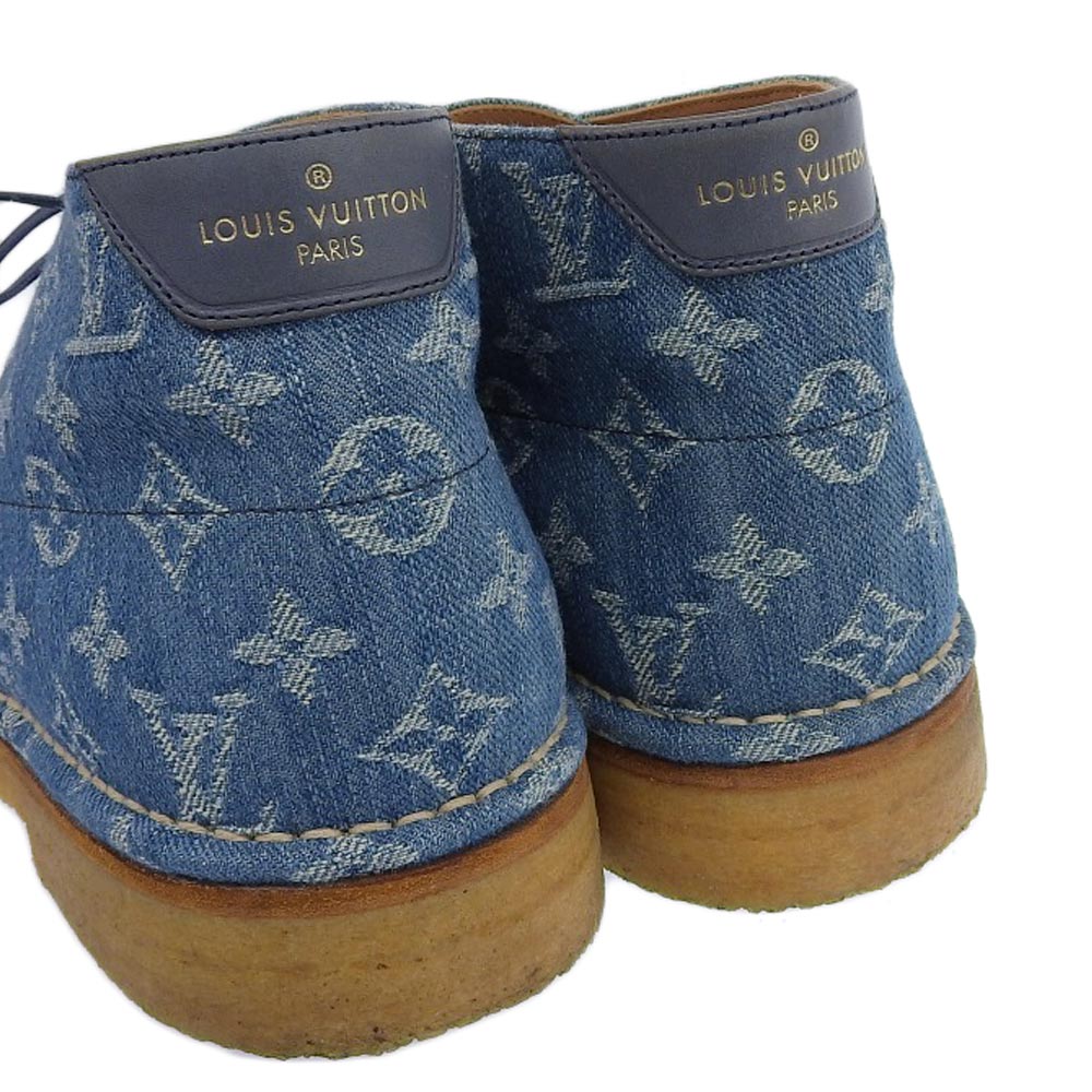 Louis Vuitton Monogram Denim Chukka Boots Size 8 1A46FV in Great Condition