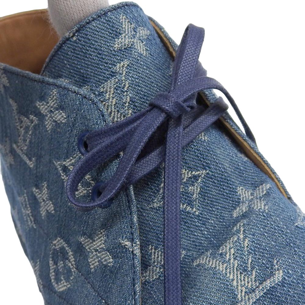 Louis Vuitton Monogram Denim Chukka Boots Size 8 1A46FV in Great Condition