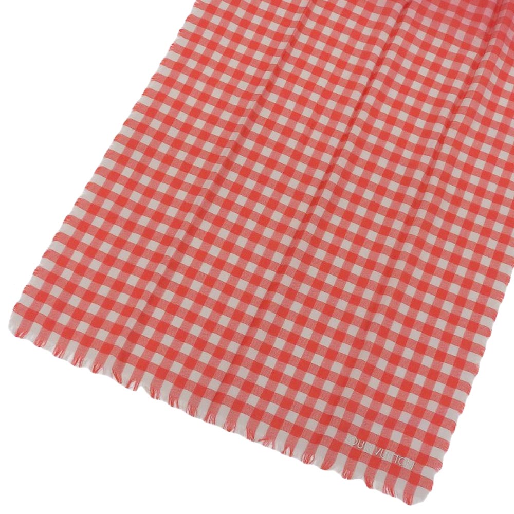 Louis Vuitton Etole Masai Check Degrede Shawl Red M75134 in Great Condition