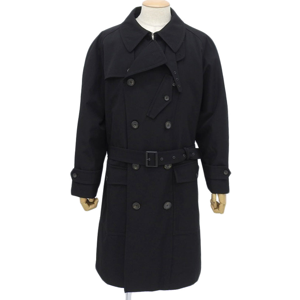 Emporio Armani Men's Black Trench Coat, Wool Blend in Great Condition