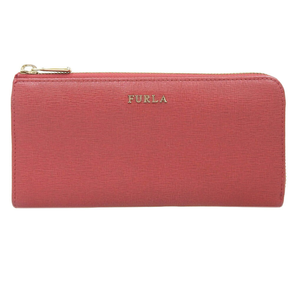 Furla Leather L-Zip Long Wallet Red