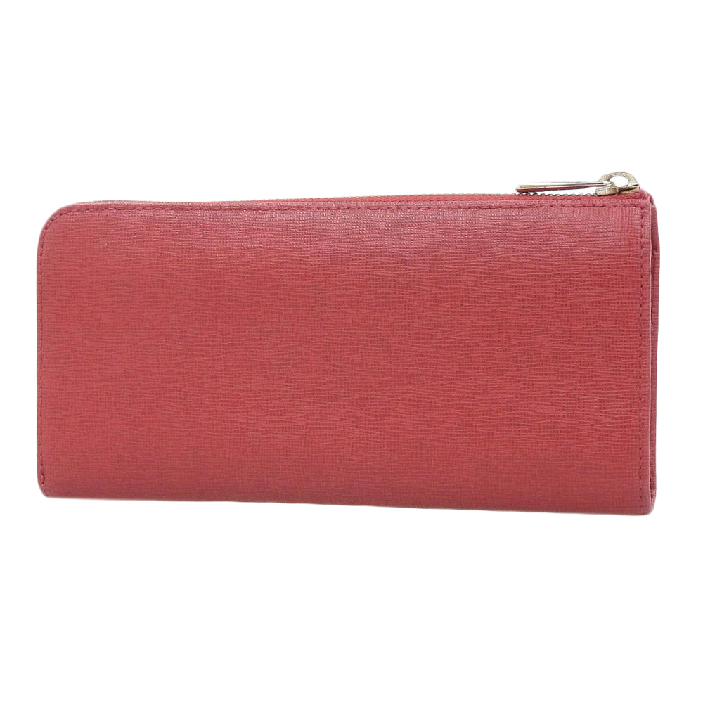 Furla Leather L-Zip Long Wallet Red in Very Good Condition