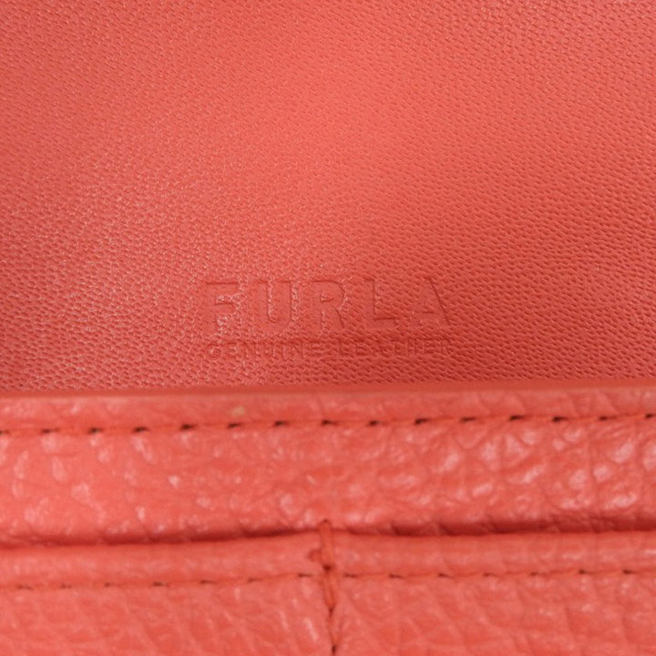 Furla Bifold Leather Wallet Orange Gold Hardware in Great Condition