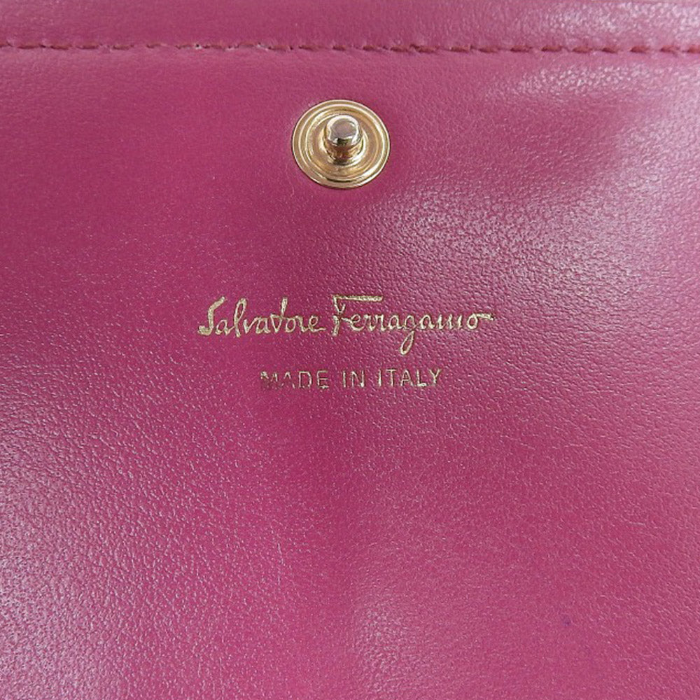 Salvatore Ferragamo Vara Ribbon Leather Long Wallet in Very Good Condition