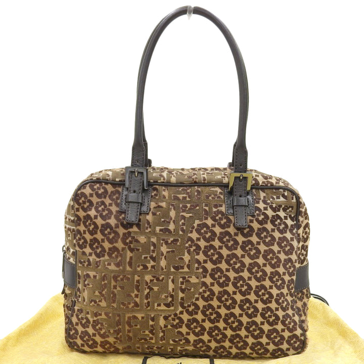 Fendi Handbag 8BN005 Mini Boston Bag Leopard Print