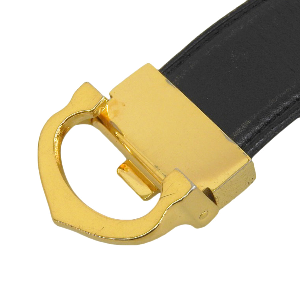 Cartier Must de Cartier Leather Belt 108cm Black with Gold Hardware in Good Condition