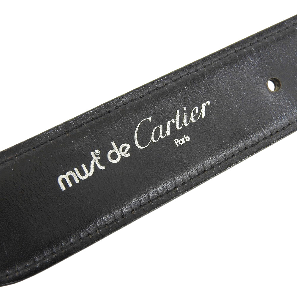 Cartier Must de Cartier Leather Belt 108cm Black with Gold Hardware in Good Condition