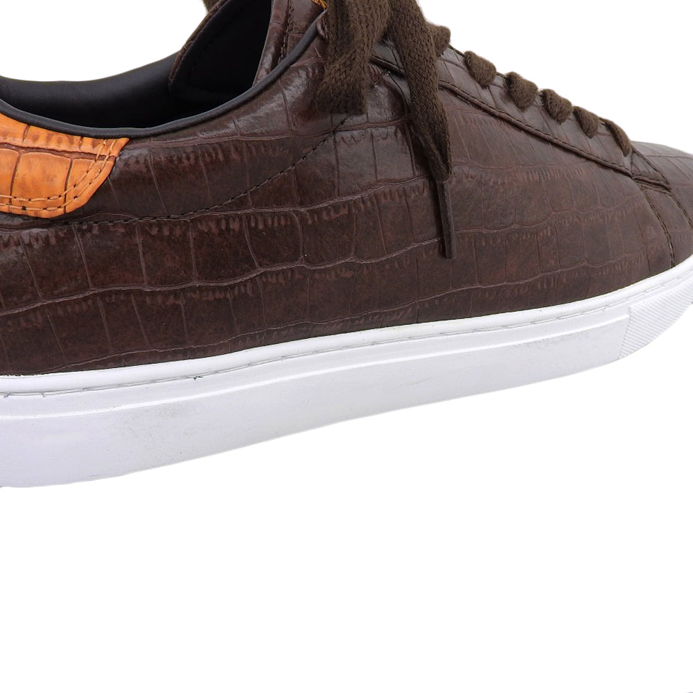 Armani Low-Cut Leather Sneakers Brown 43