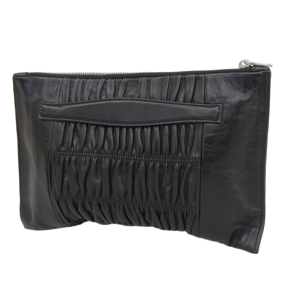 Prada Leather Clutch Bag Black