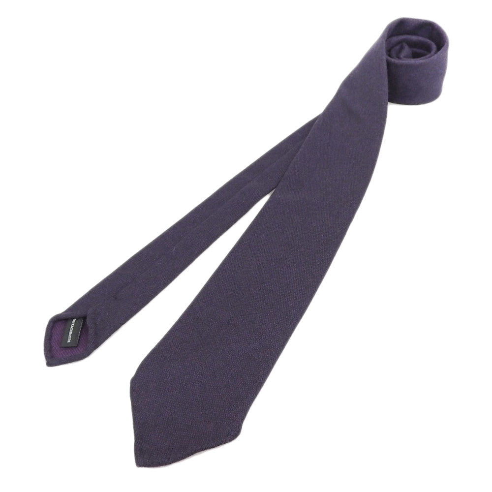 Hermes Cashmere Tie Purple Simple Used in Great Condition