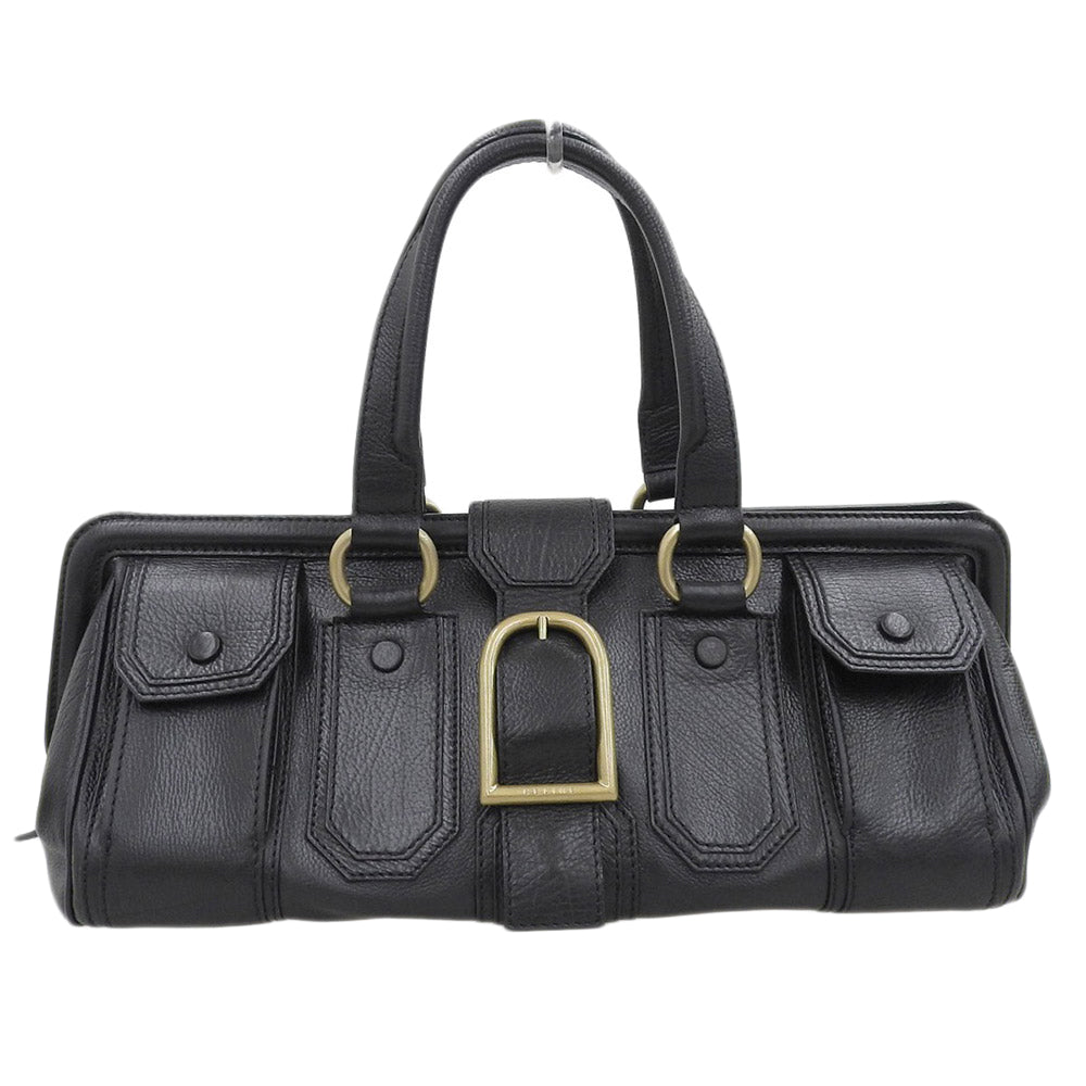 Celine Leather Doctors Handbag Black