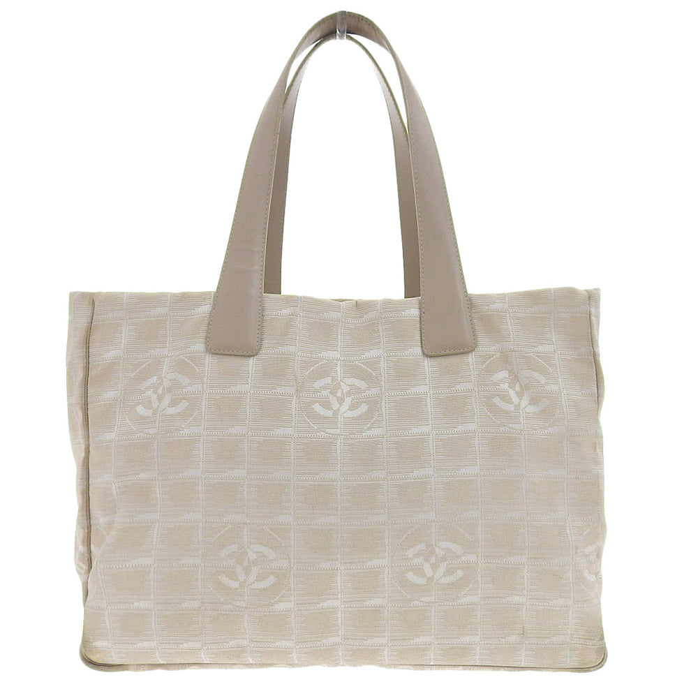 Chanel Nylon Canvas Tote MM A15991 Beige in Good Condition