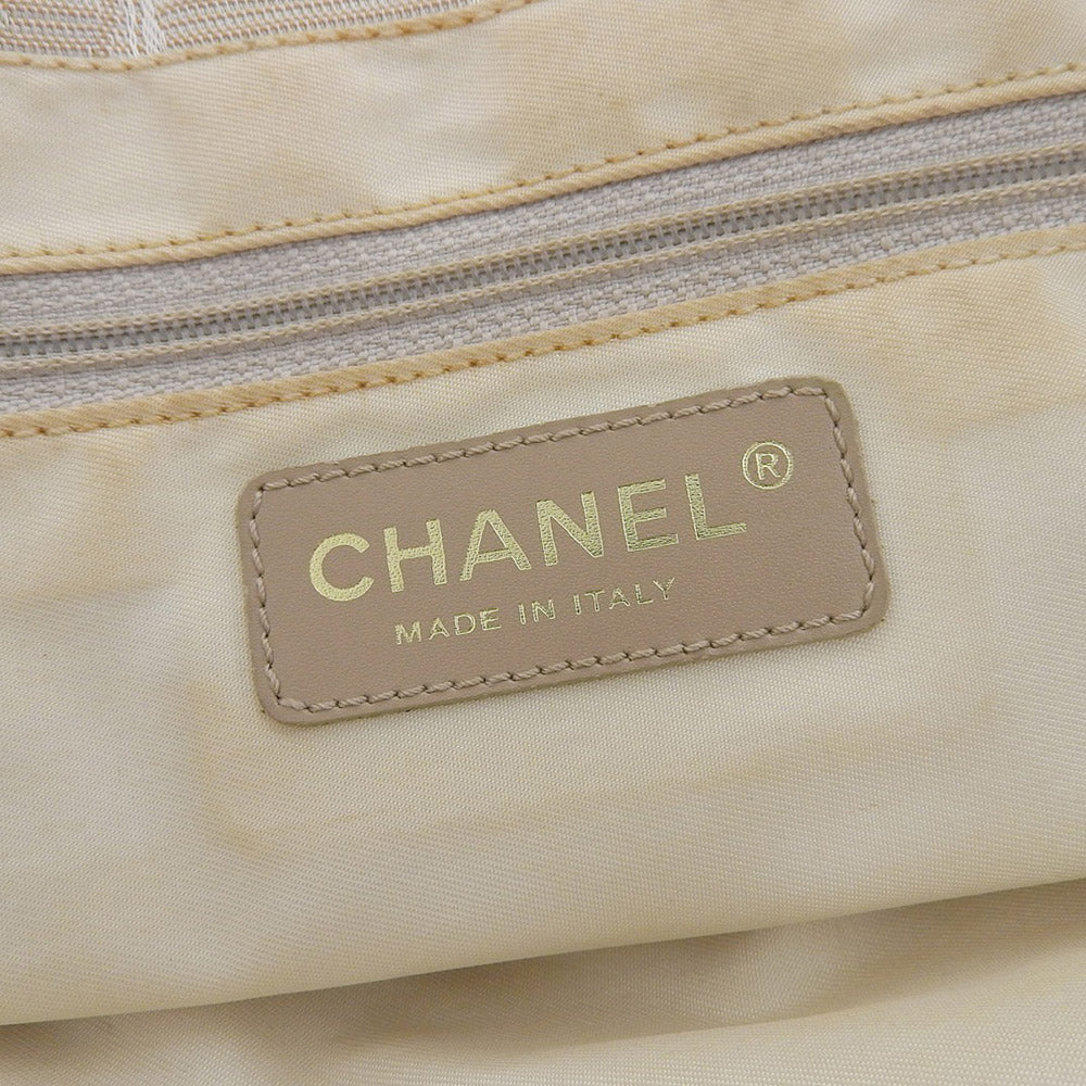 Chanel Nylon Canvas Tote MM A15991 Beige in Good Condition