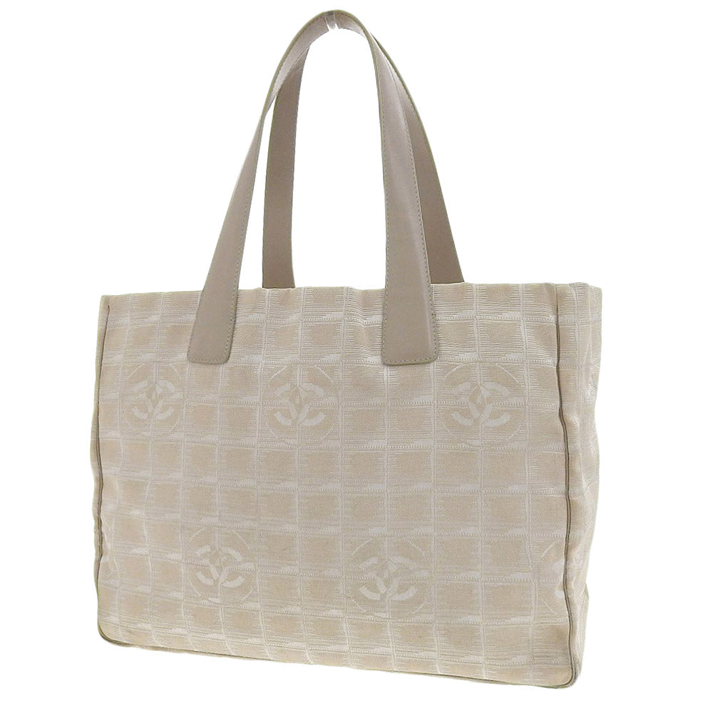 Chanel Nylon Canvas Tote MM A15991 Beige in Good Condition