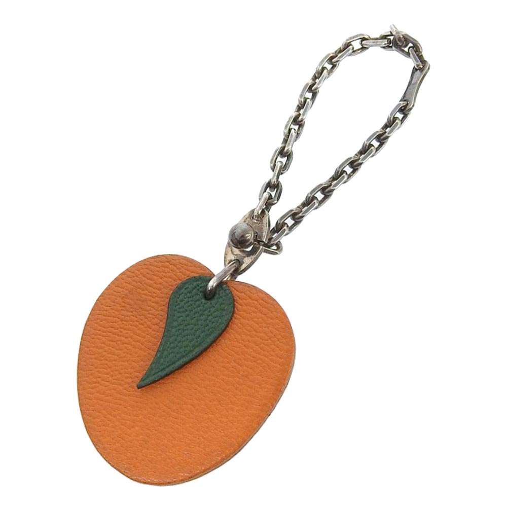 Hermes Leather 11cm Charm Keychain in Very Good Condition