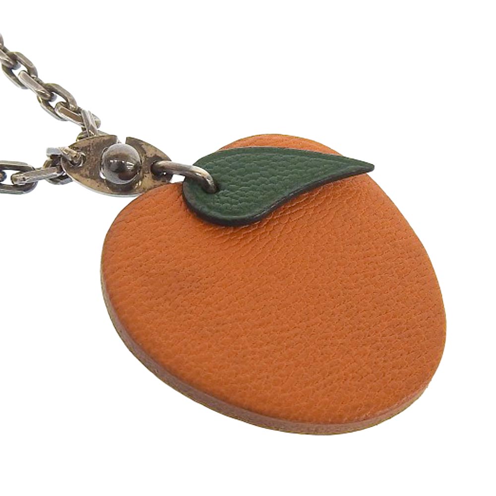 Hermes Leather 11cm Charm Keychain in Very Good Condition