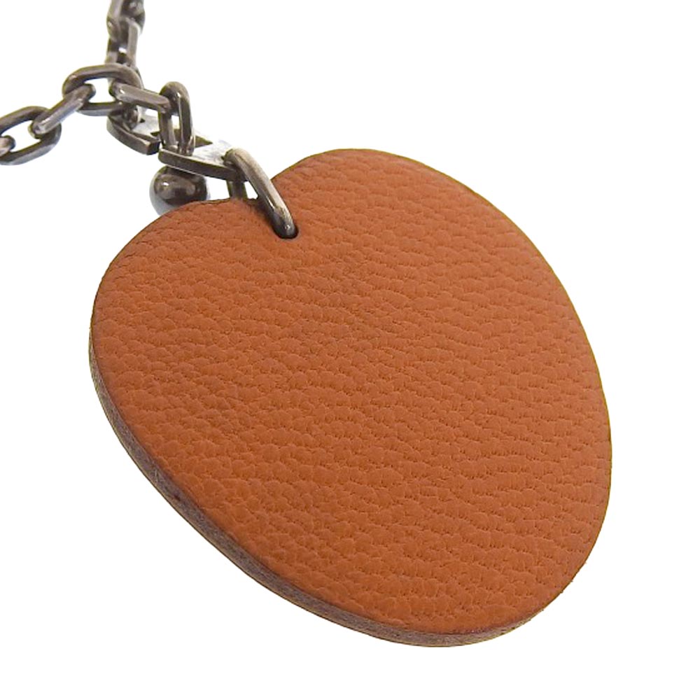 Hermes Leather 11cm Charm Keychain in Very Good Condition