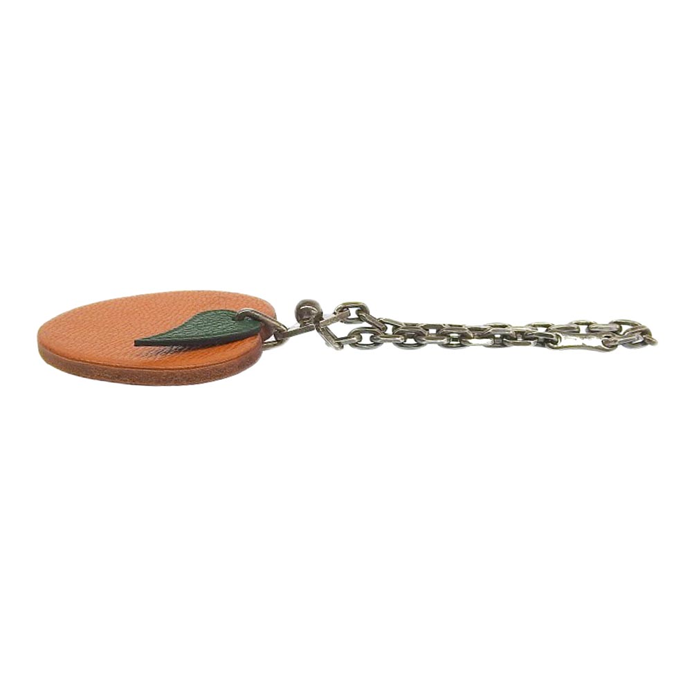 Hermes Leather 11cm Charm Keychain in Very Good Condition