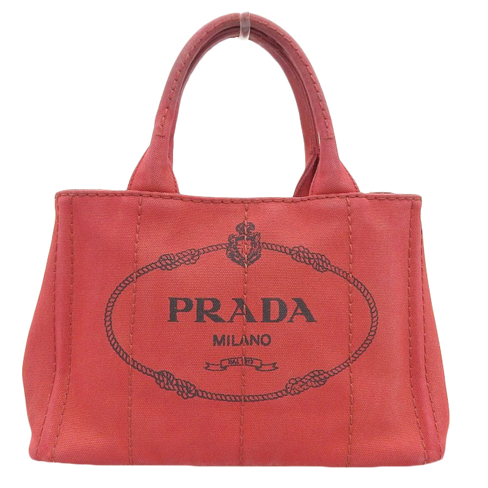 Prada Canvas Canapa Tote Bag BN2439 Red in Very Good Condition