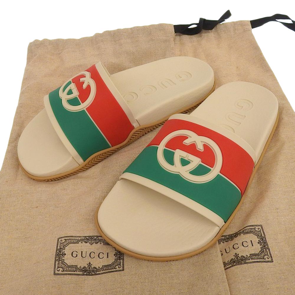 Gucci Rubber Slide Sandals 655461 Size 37 in Excellent Condition