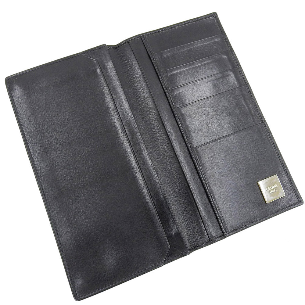 Celine Leather Bifold Long Wallet Black in Very Good Condition