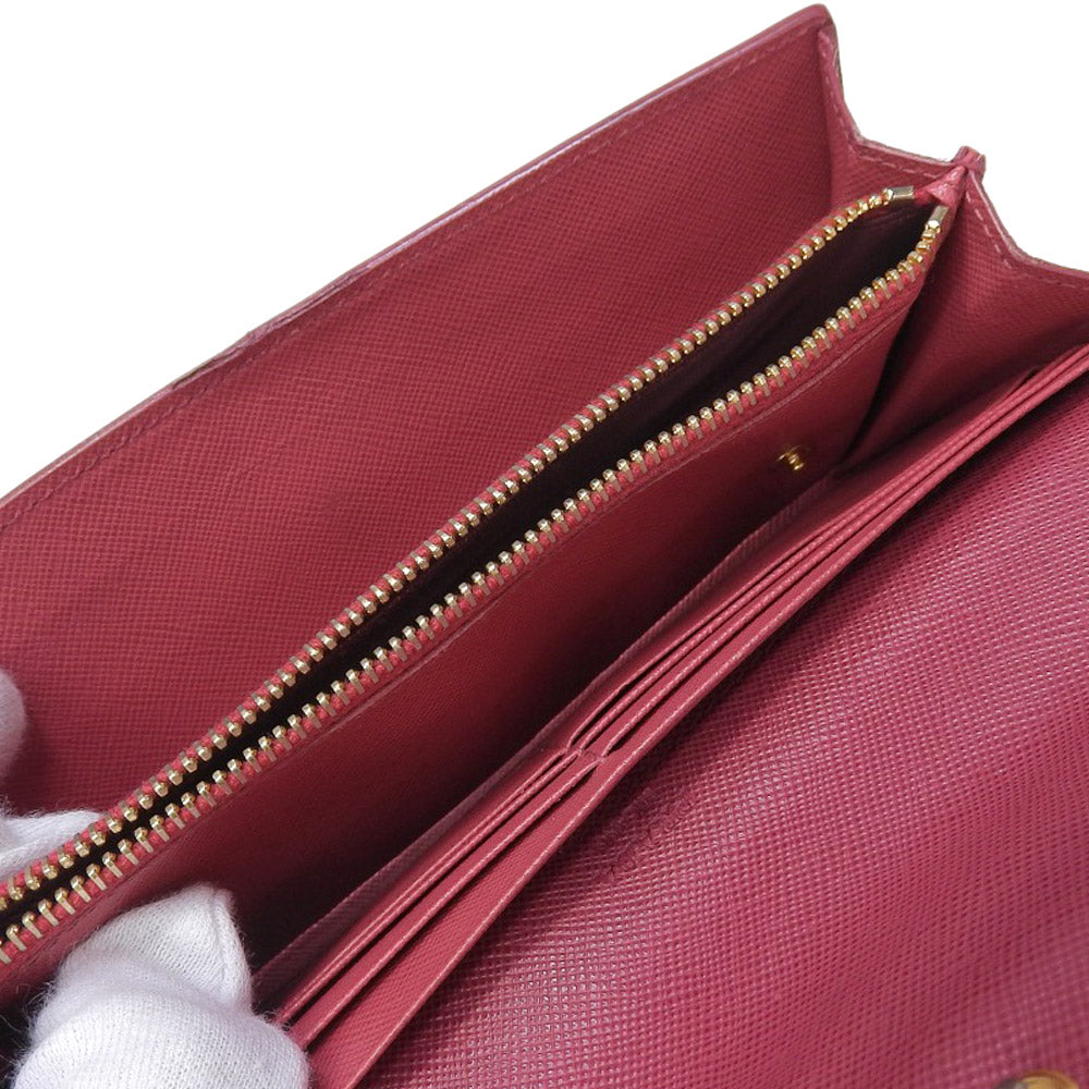 Prada Bicolor Leather Long Wallet in Very Good Condition