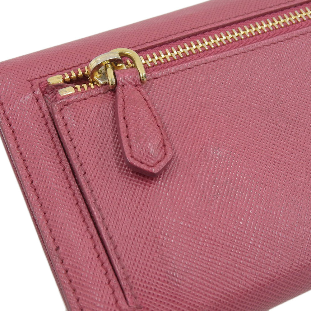 Prada Bicolor Leather Long Wallet in Very Good Condition