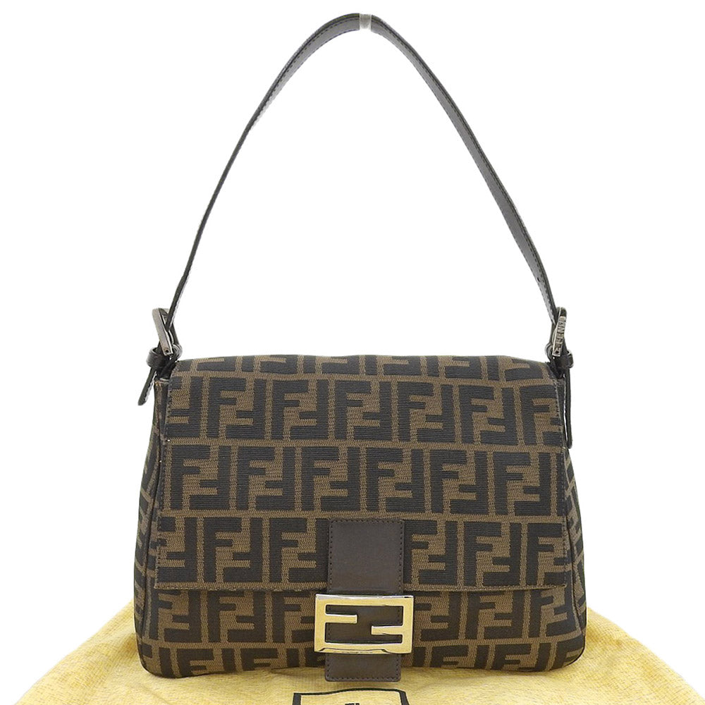 Fendi Mamma Bucket Canvas Leather Shoulder Bag 26235