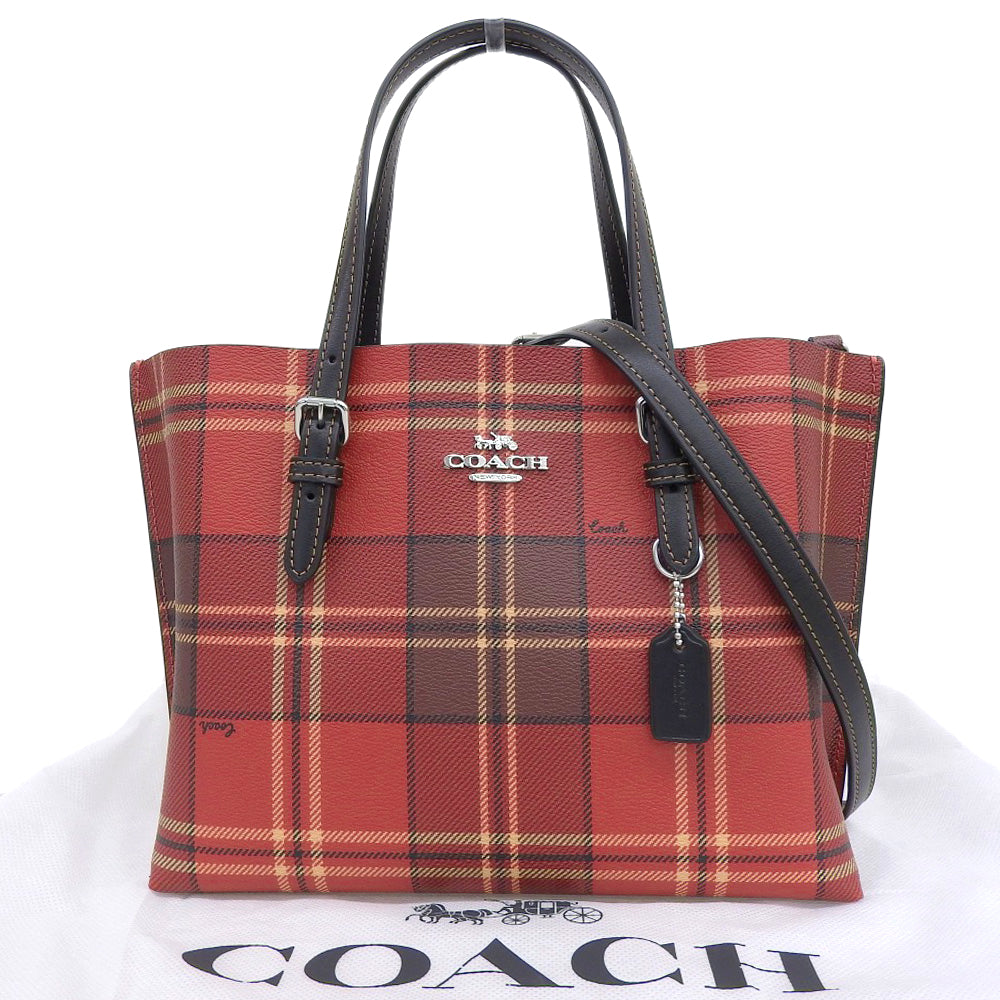 Coach Morie Tote 25 Tartan Check Handbag CC874