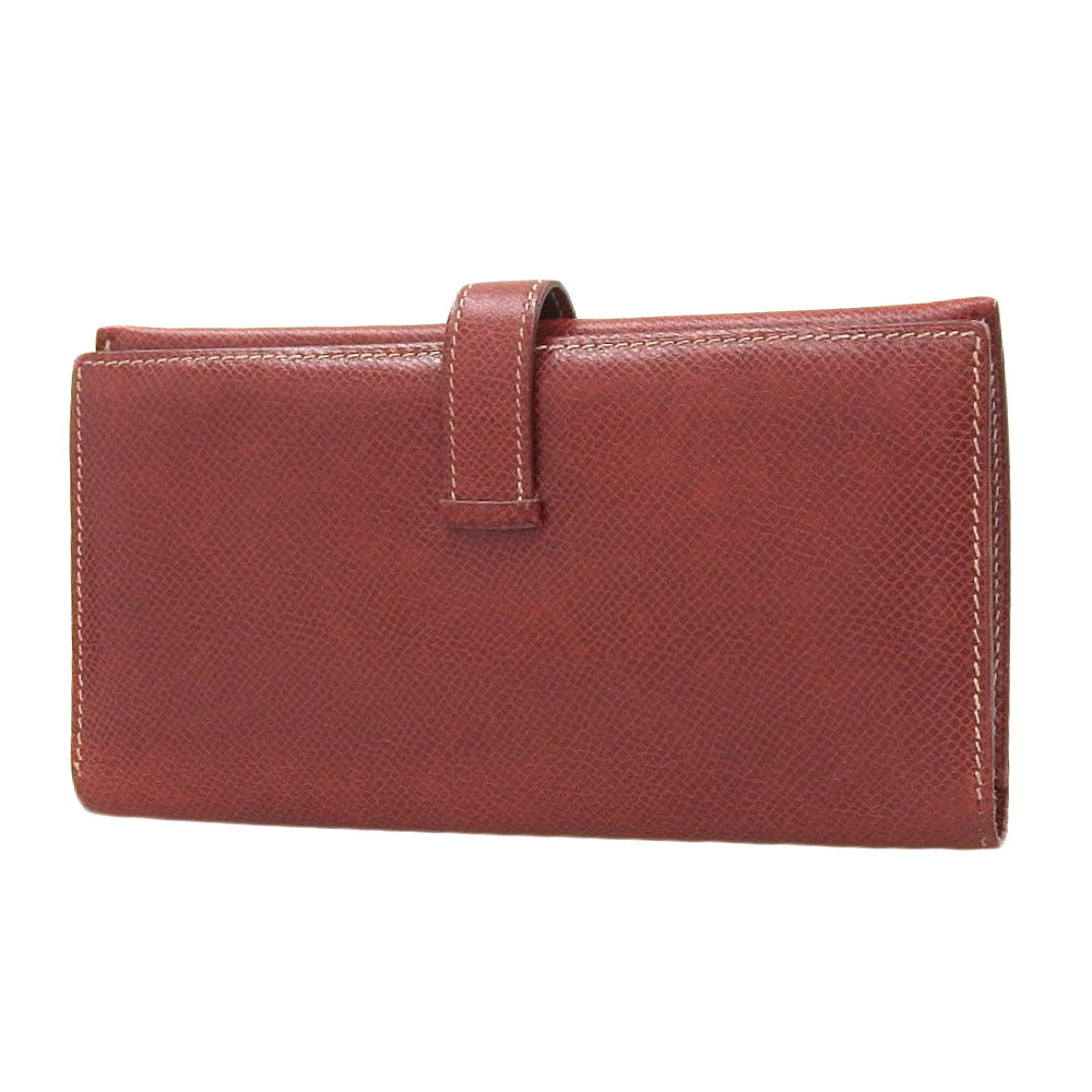 Hermes Bearn Long Wallet Red in Very Good Condition