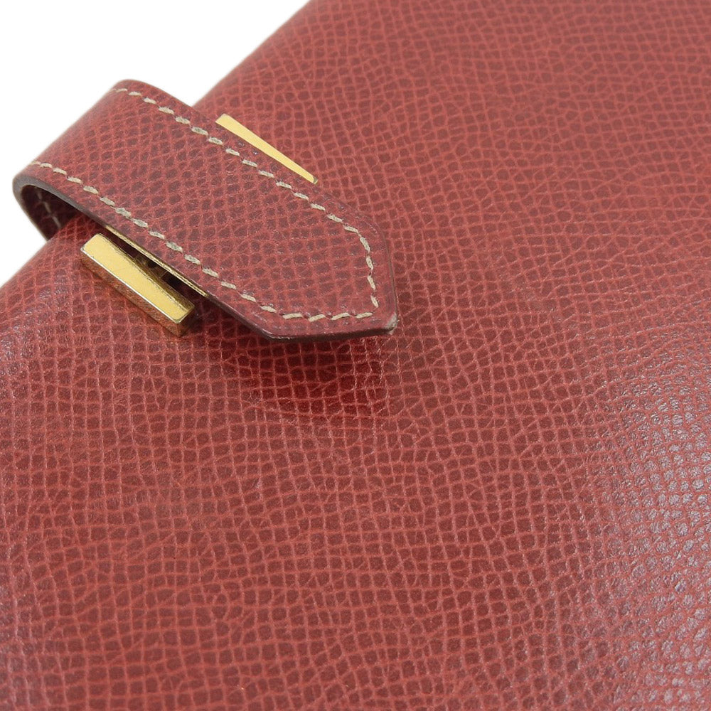 Hermes Bearn Long Wallet Red in Very Good Condition