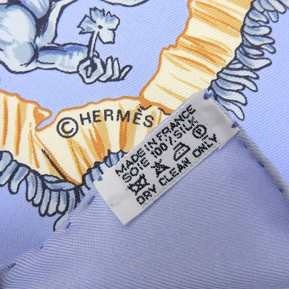 Hermes Silk Scarf Carré 90 Blue