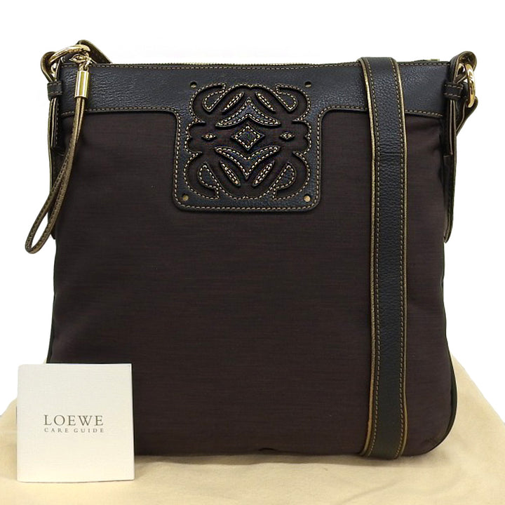 Loewe Anagram Nylon Leather Shoulder Bag