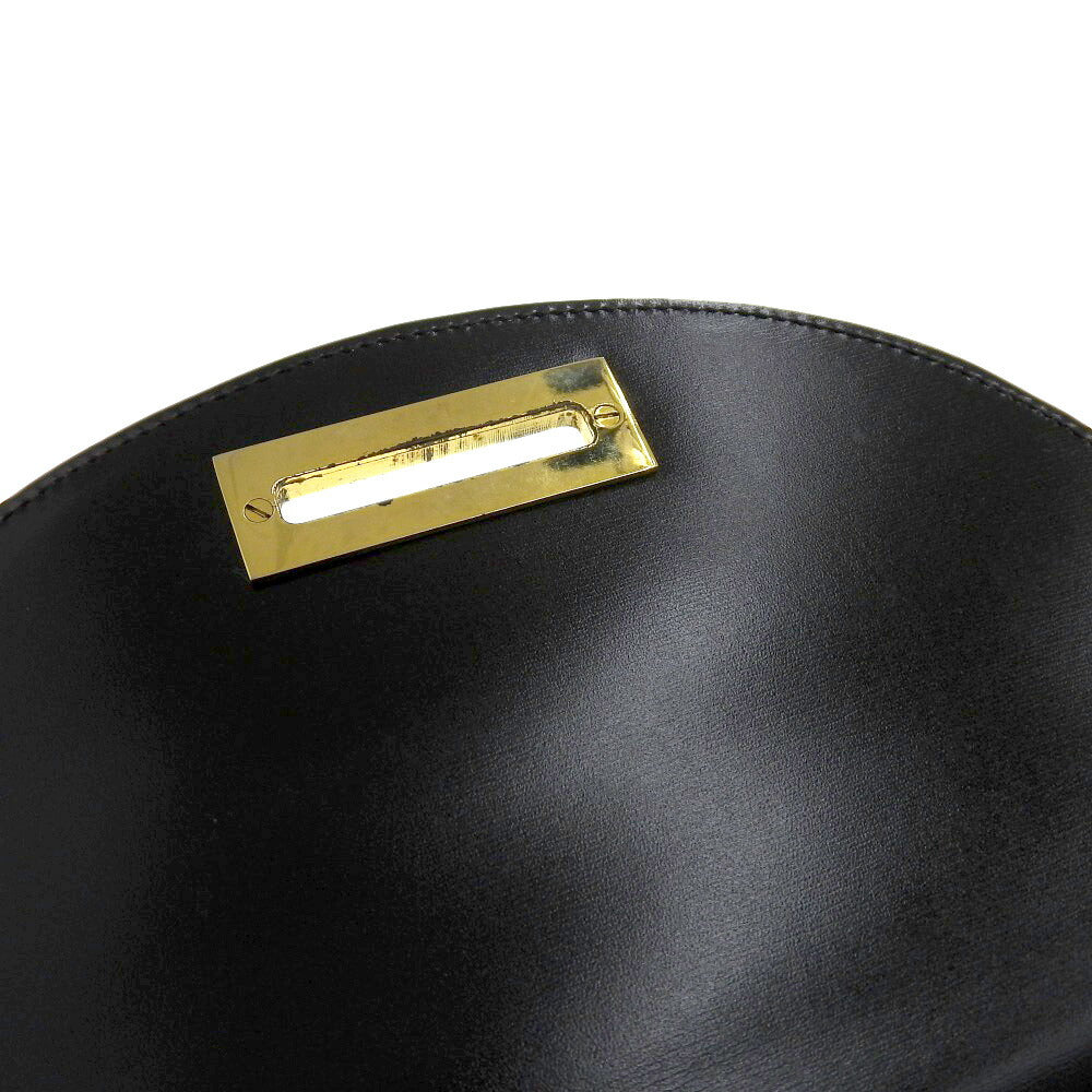 Celine Leather Top Handle Handbag Black Vintage