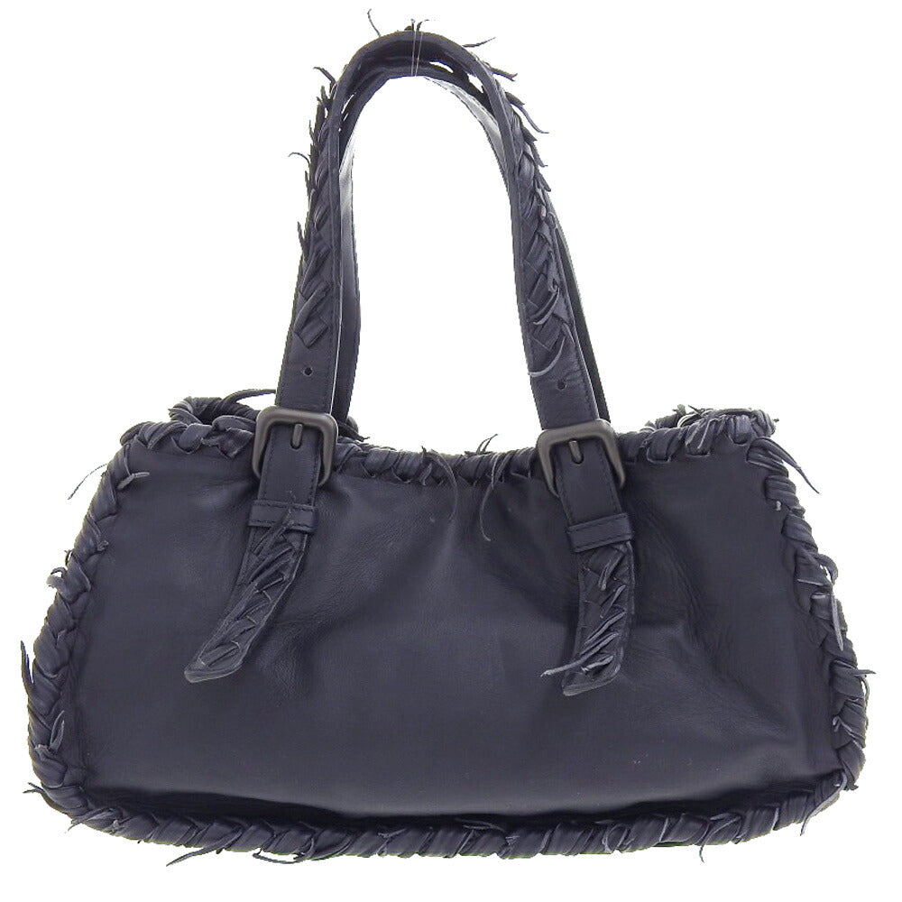 Bottega Veneta Leather Handbag 271930 Navy