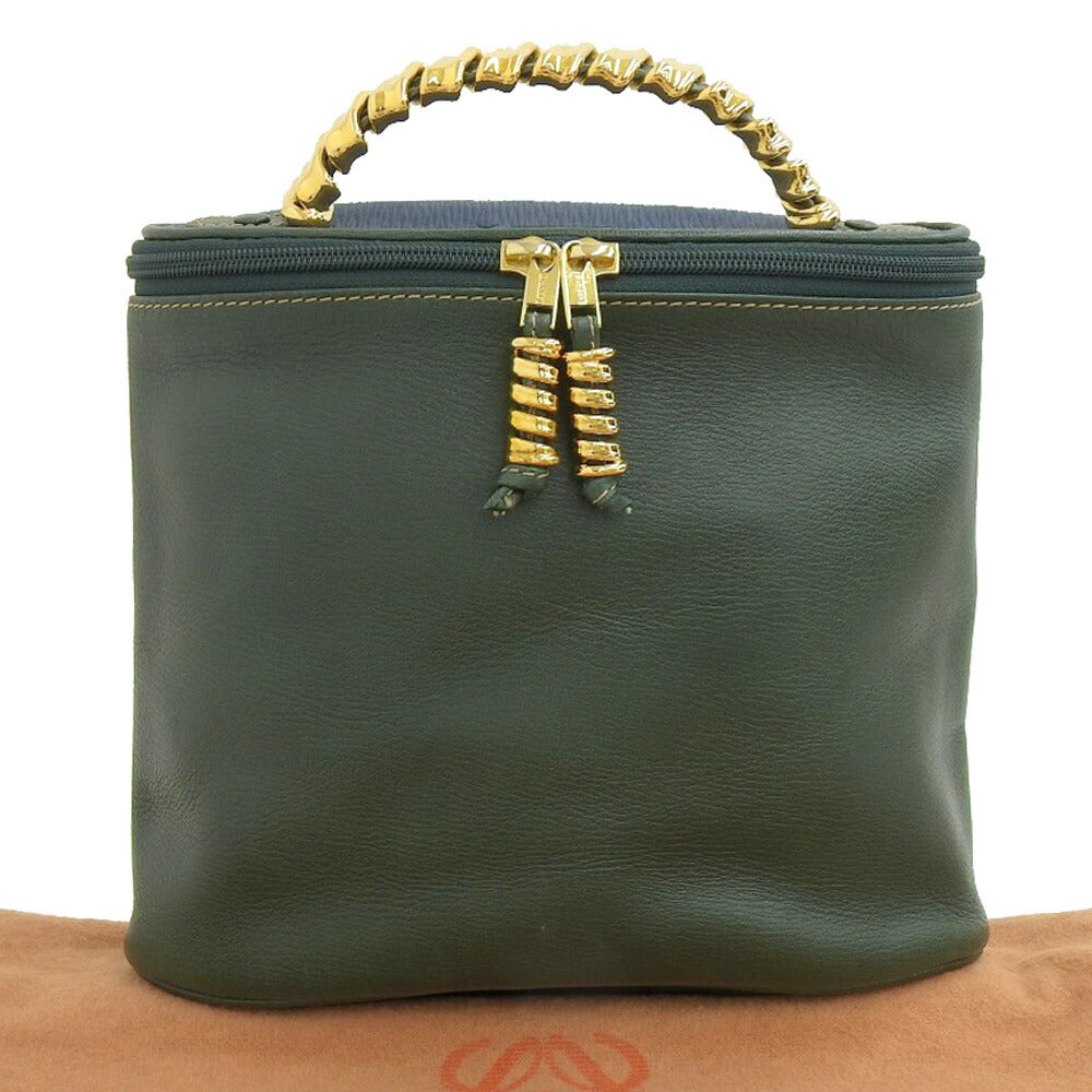 Loewe Velazquez Vanity Handbag Leather Green Blue