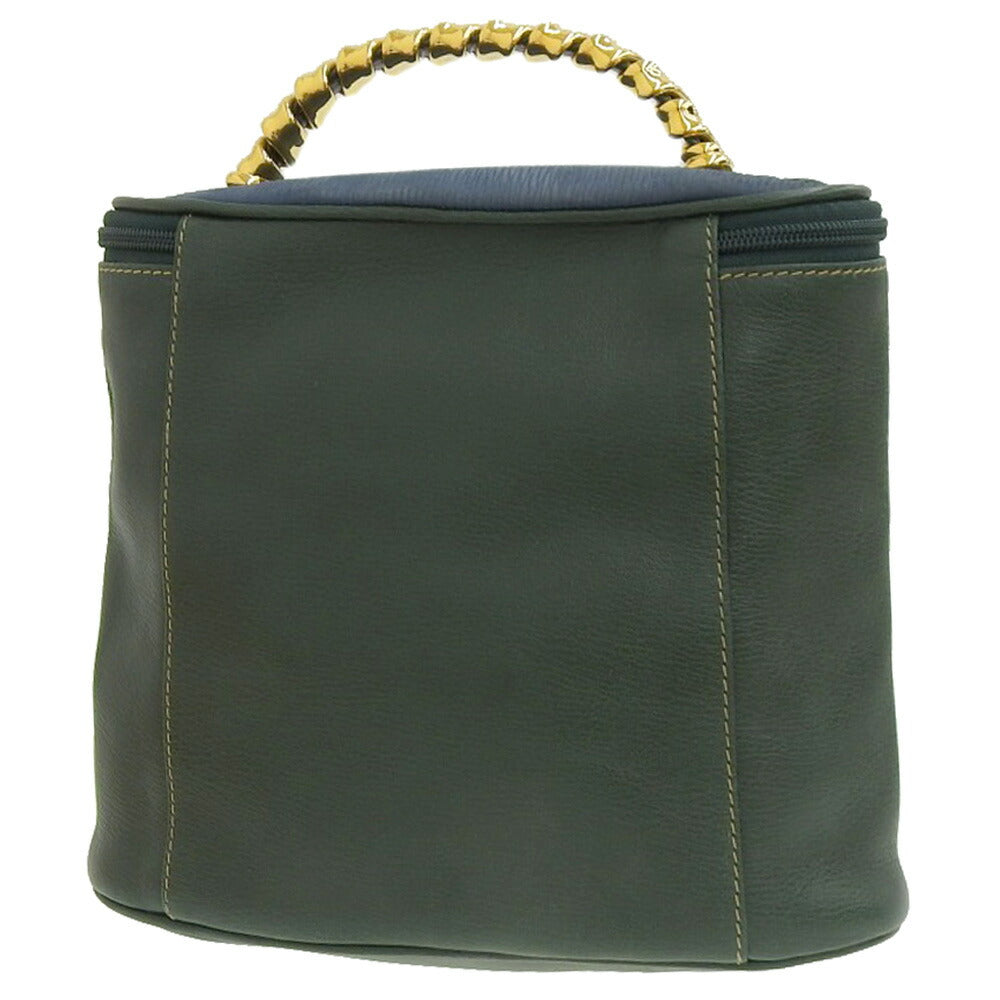 Loewe Velazquez Vanity Handbag Leather Green Blue