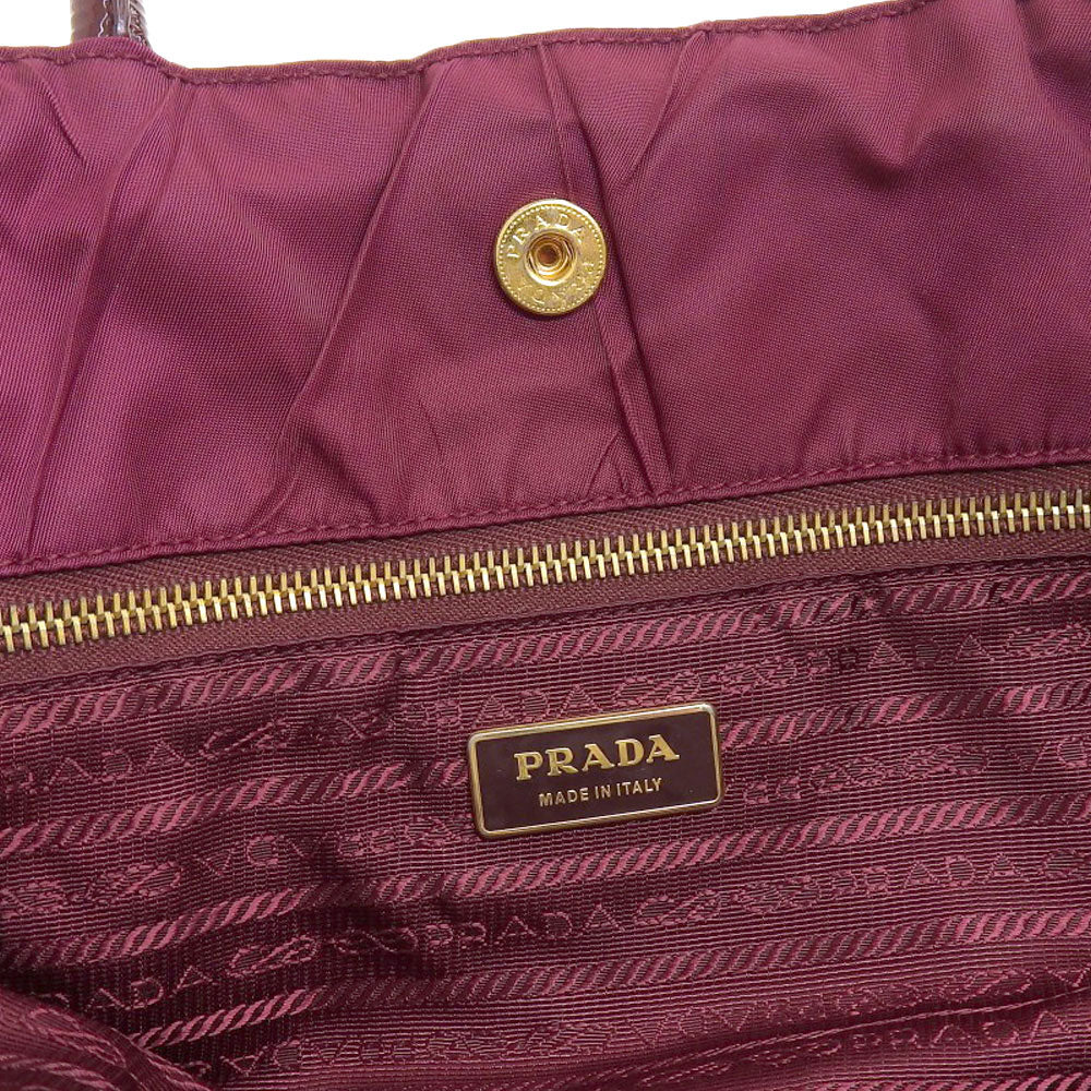 Prada Nylon Handbag BN1596 Bordeaux