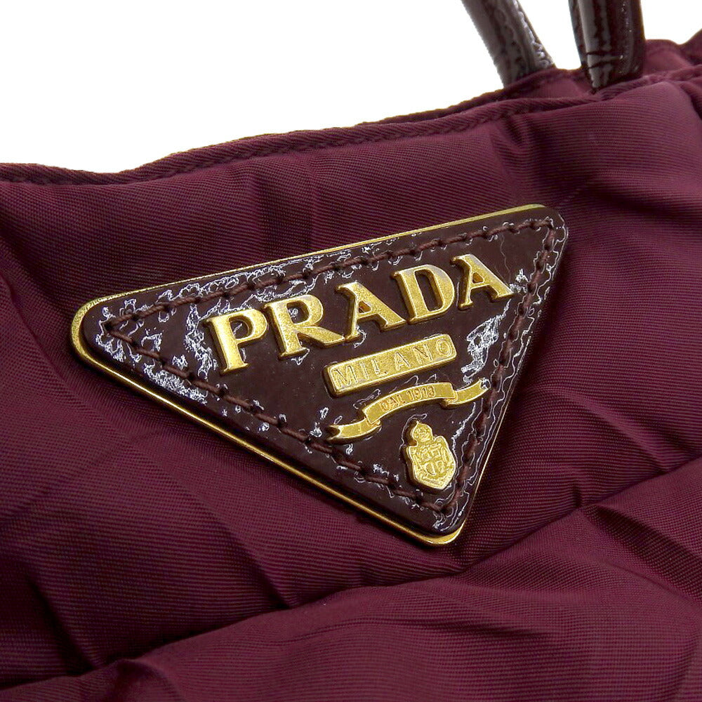 Prada Nylon Handbag BN1596 Bordeaux