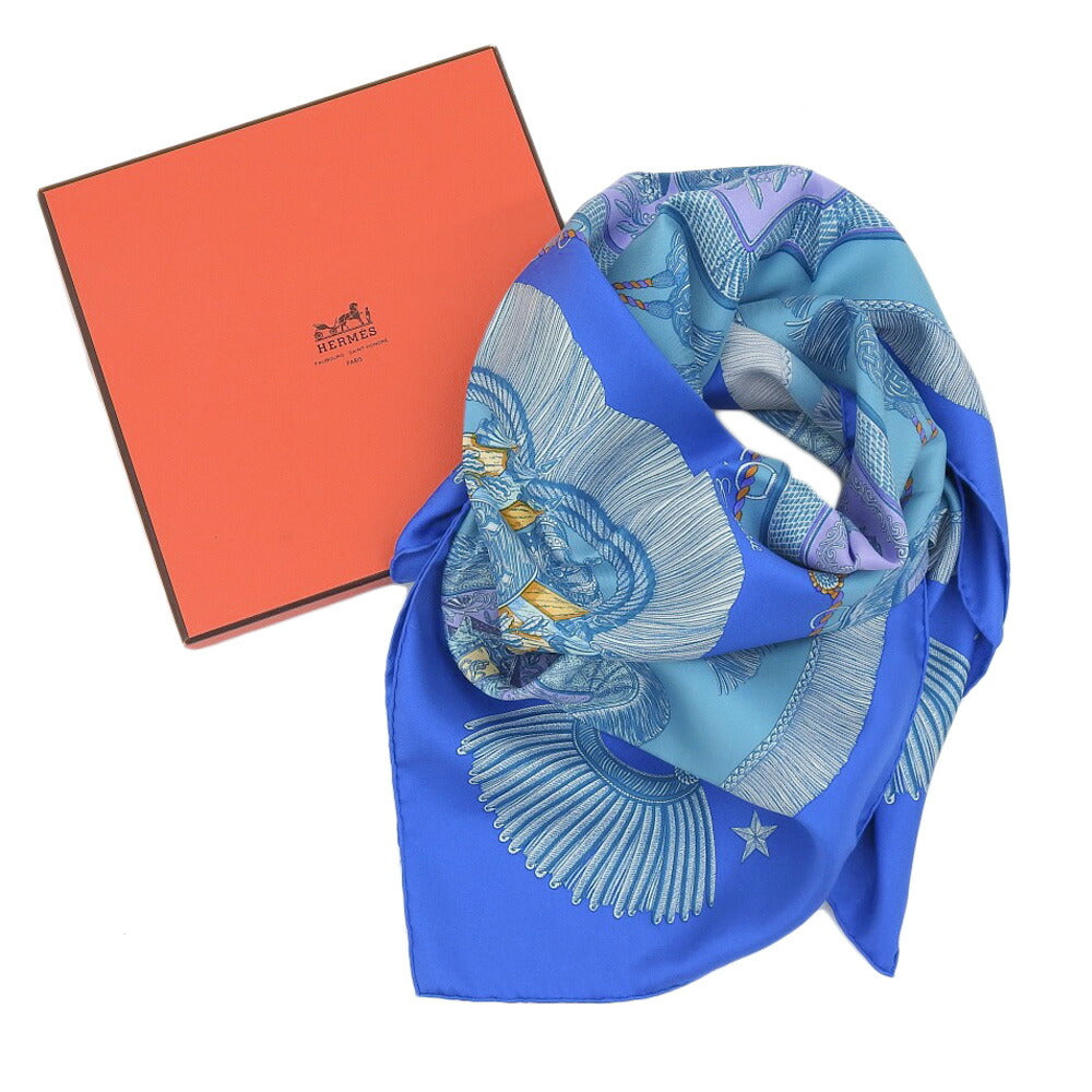 Hermes Silk Scarf Blue 90cm