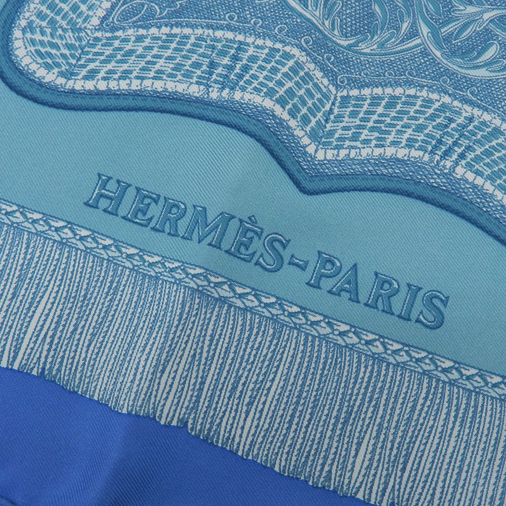 Hermes Silk Scarf Blue 90cm