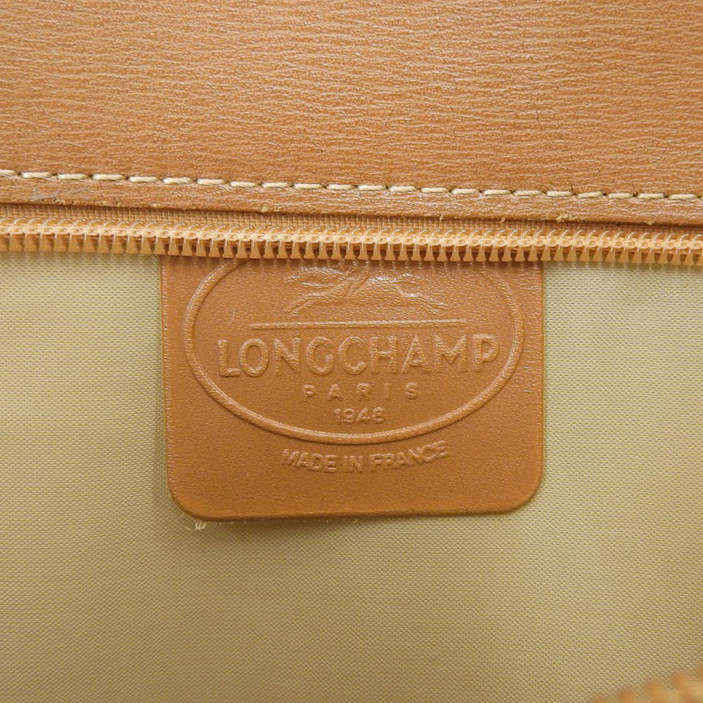 Longchamp 2WAY Leather Shoulder Bag Briefcase Light Brown