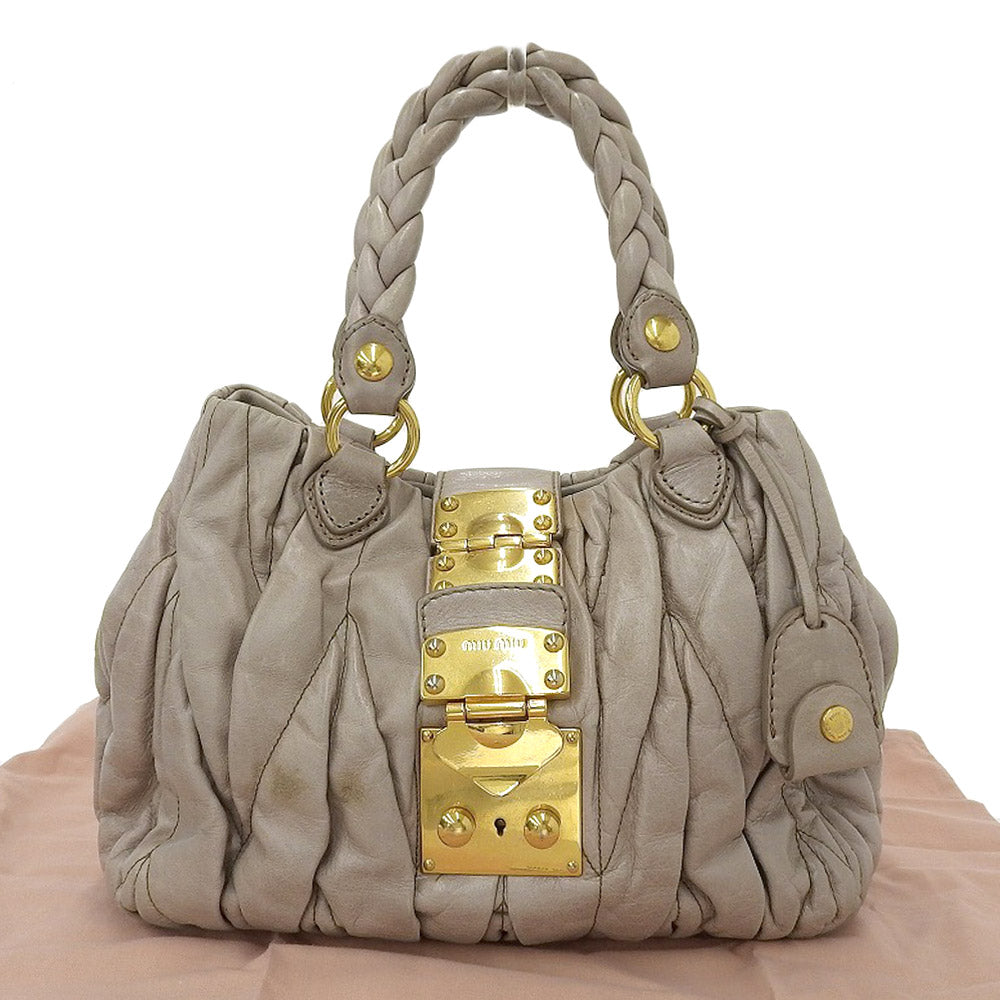 Miu Miu Leather Handbag RN0473 in Very Good Condition