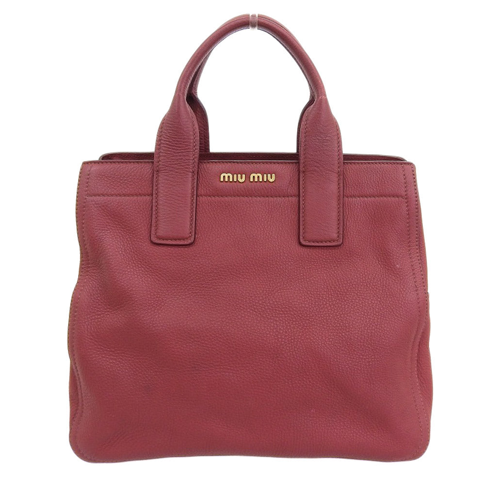 Miu Miu Vitello Carib Leather Handbag RN0889 in Very Good Condition