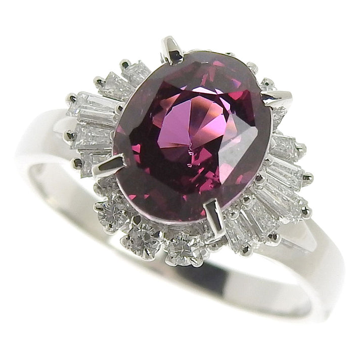 Pt900 Garnet Diamond Ring 16.5 No Brand