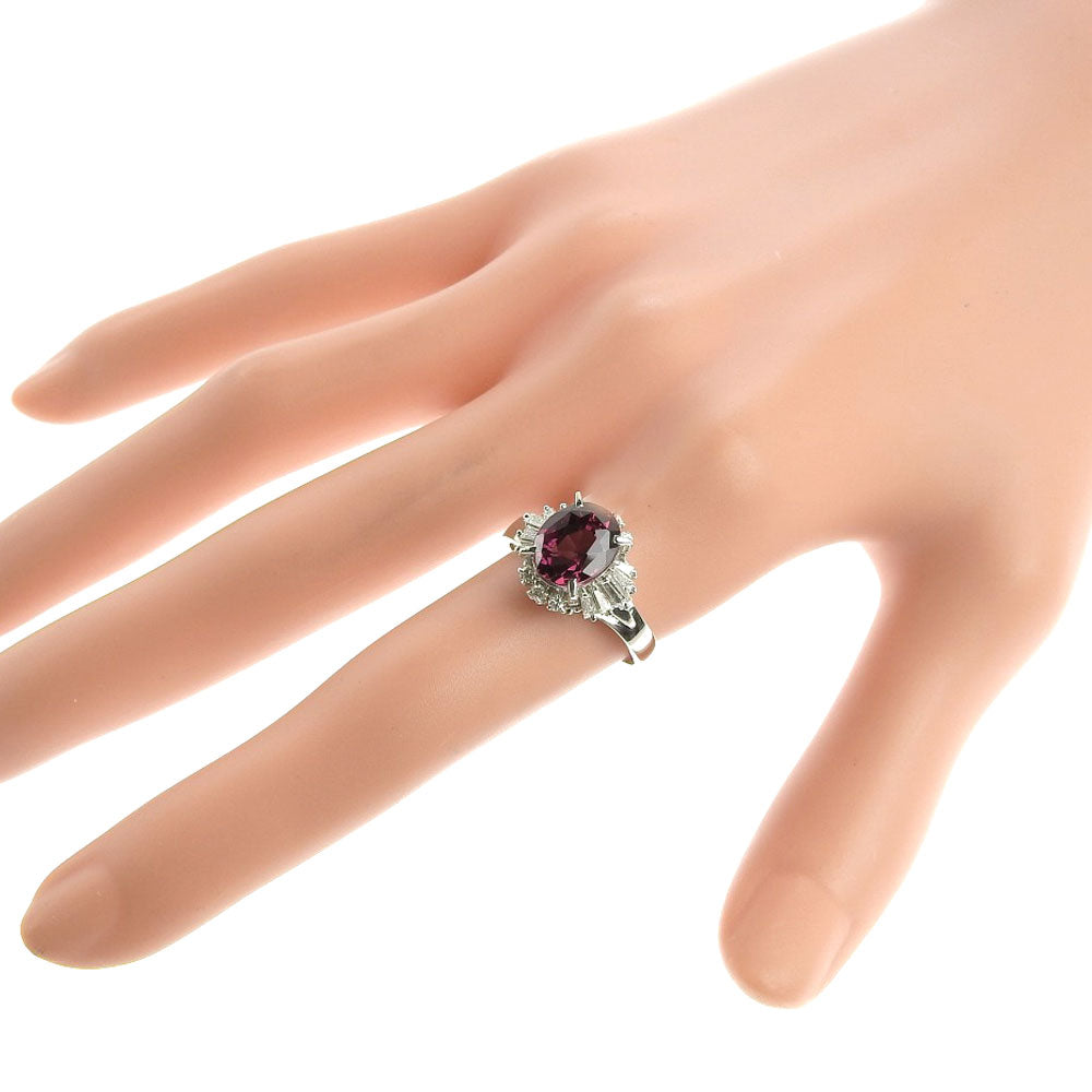 Pt900 Garnet Diamond Ring 16.5 No Brand