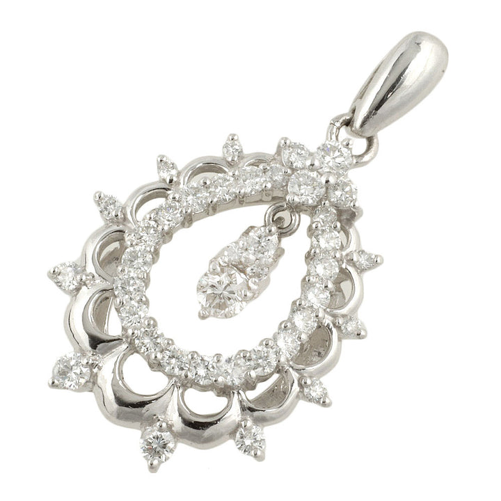 Platinum Pt900 Diamond Pendant Top 1.00ct