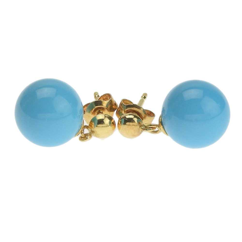 K18YG Turquoise 10mm Earrings No Brand