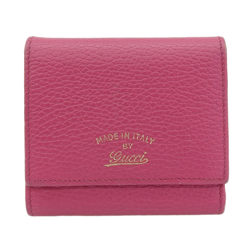 Gucci Leather Trifold Wallet Pink 368234 in Great Condition