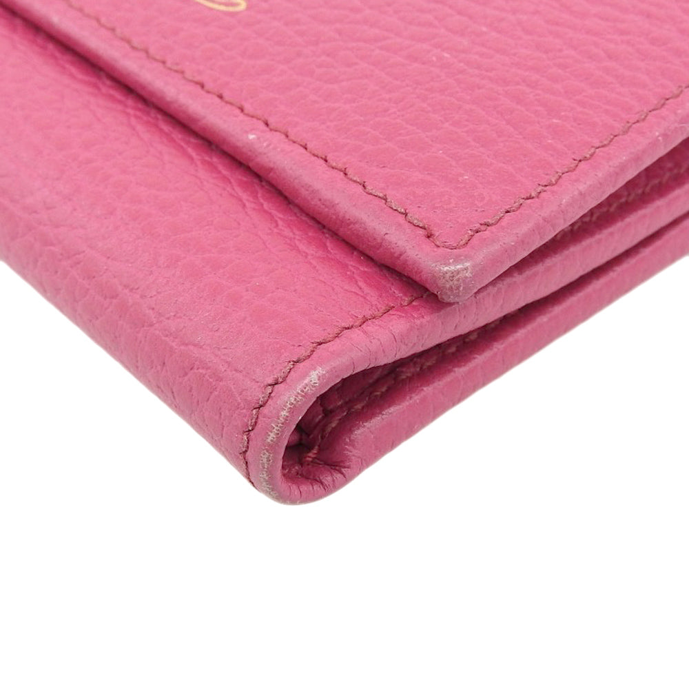 Gucci Leather Trifold Wallet Pink 368234 in Great Condition